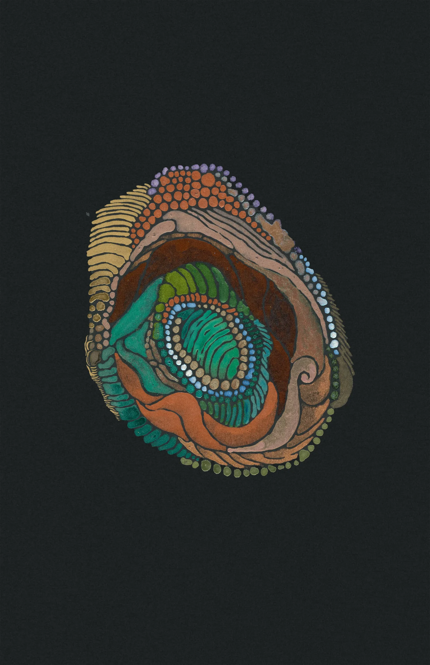 Cell Paintings: As Above, So Below — watercolor on black archival paper