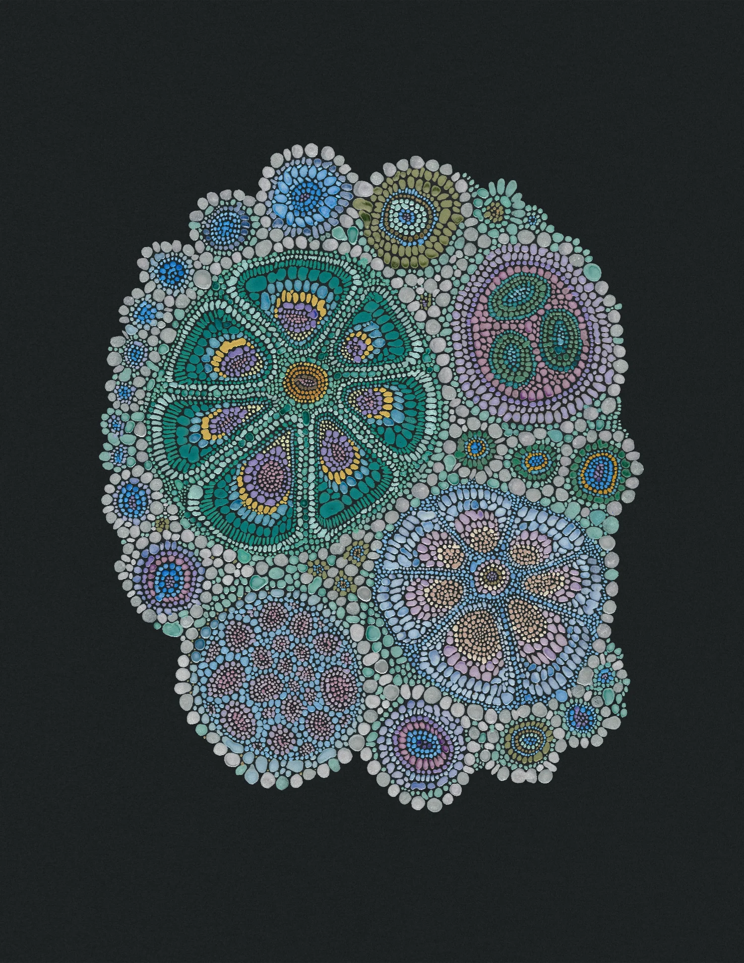 Cell Paintings: As Above, So Below — watercolor on black archival paper