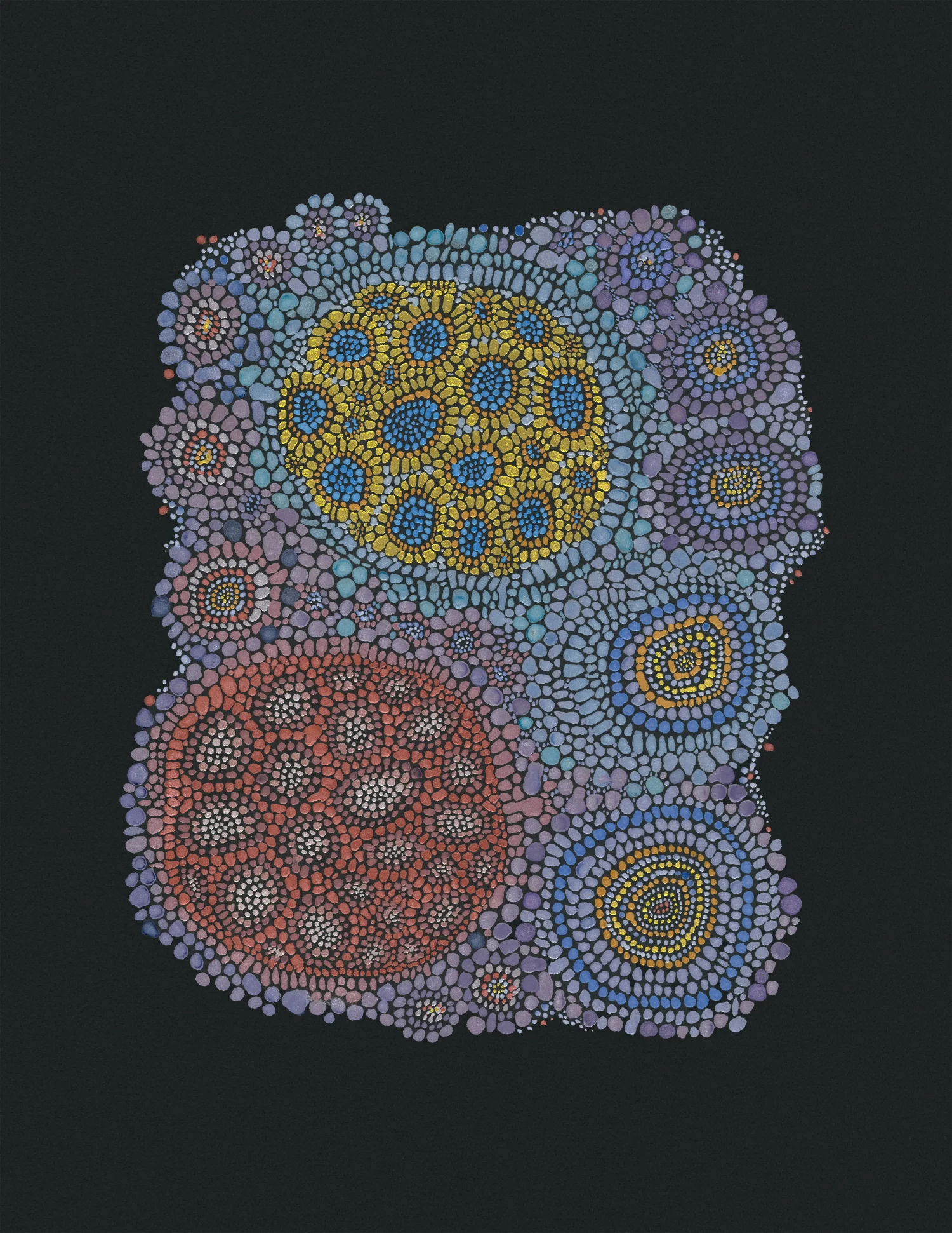Cell Paintings: As Above, So Below — watercolor on black archival paper