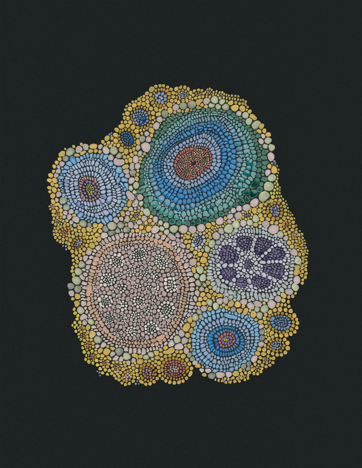 Cell Paintings: As Above, So Below — watercolor on black archival paper