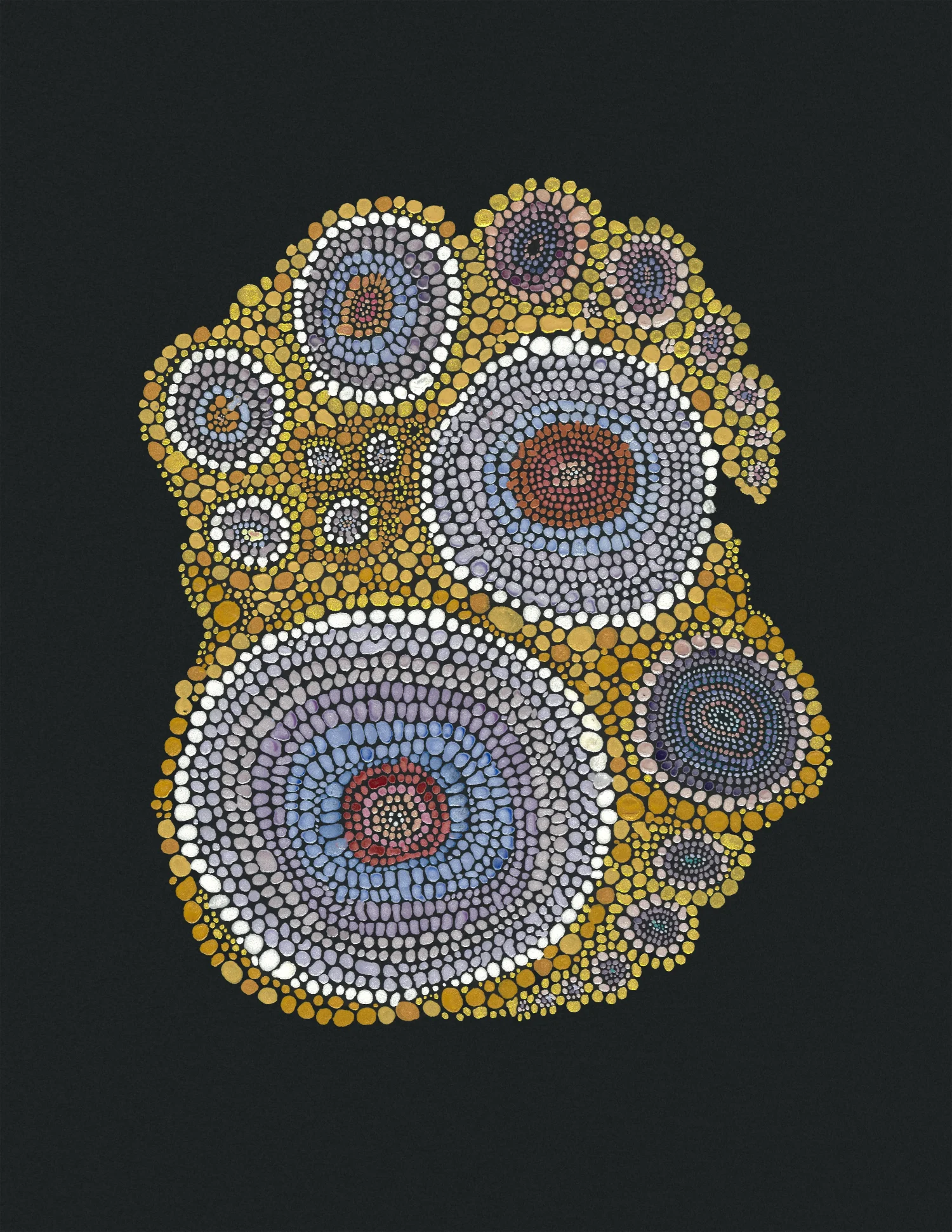 Cell Paintings: As Above, So Below — watercolor on black archival paper